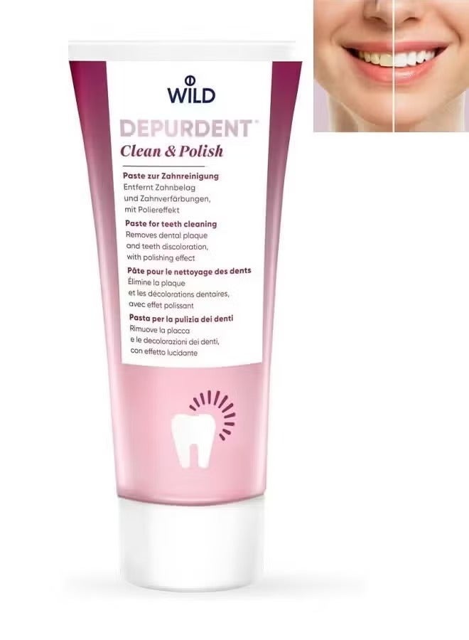 WILD Clean & Polish Toothpaste, Deep Cleaning to Remove Tea Stains From Teeth, Stain Removal and Polishing Effect - 75 ml - Image 2